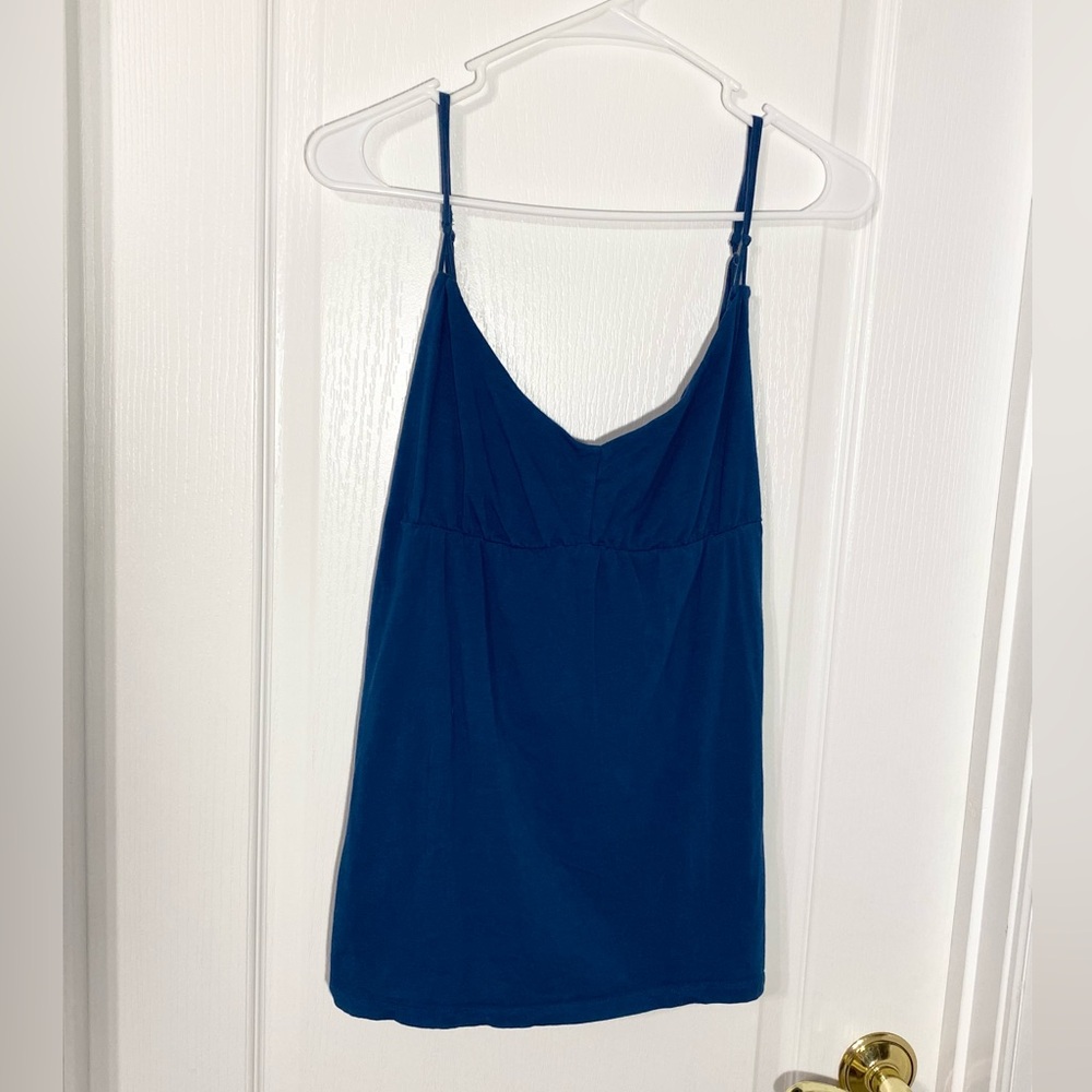 Y2K VTG The Limited Empire Waist Tie Back Double Strap Knit Camisole Blue Large